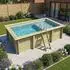 Altanka Aqua 4,65x2,85x1,24 m GRAU mit Liegefläche mit Einzubetonierendem Profil (BAS7306OSPI2+PLA306)