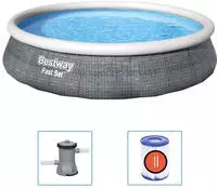 Bestway Fast Set Pool-Set mit Pumpe Aufblasbar 396x84 cm