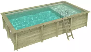 Altanka Aqua 7x3,75x1,45 m SANDFARBEN mit Liegefläche mit Einzubetonierendem Profil (BAS7308OSPI3+PLA308)