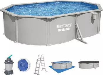 Bestway Hydrium Stahlwandpool Komplett-Set 500 x 366 x 122 cm oval