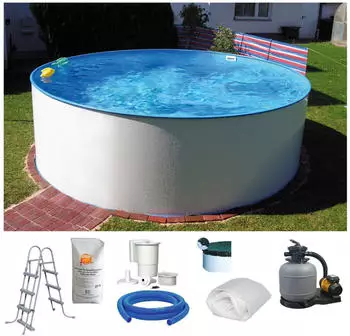 Clear Pool Rundpool + SF132 &Oslash; 350x120 cm (Set 7-teilig)