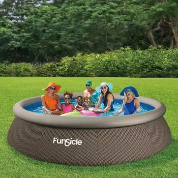 Funsicle Round above-ground pool 455 x 120 cm wood look