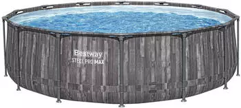 Bestway Steel Pro MAX Solo ohne Zubeh&ouml;r &Oslash;427x107cm rund Holz-Optik (Mooreiche)
