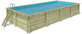 Altanka Pool AQUA 8.5x4.35x1.45 m hellblau mit am Beton verschraubten Stahlprofilen