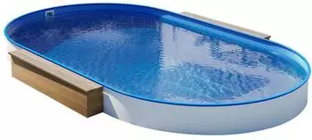 Pool Total Ovalbecken 4,50x2,50x1,20 m blau Folie 0,60 mm