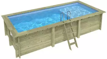 Altanka Aqua 6,1x2,85x1,31 m HELLBLAU mit Liegefläche mit Einzubetonierendem Profil (BAS7307OSPI+PLA307)