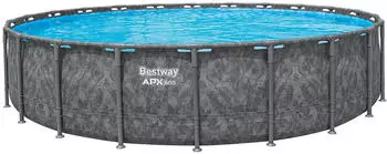 Bestway APX365 Winterfester Solo Pool ohne Zubeh&ouml;r &Oslash;671x132cm Marmor-Optik (Dunkel) rund