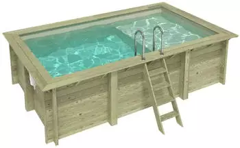 Altanka Aqua 4,65x2,85x1,24 m SANDFARBEN mit Liegefläche auf Rahmen ohne Betonierung (BAS7306OSPU3+PLA306)