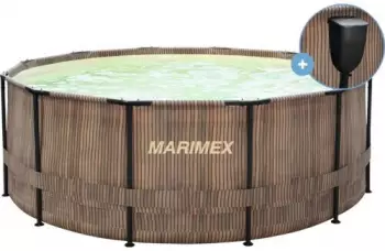 Marimex Aufstellpool Framepool Marimex rund 457x132cm braun inkl. Skimmer