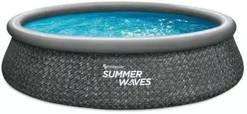 Summer Waves Pool Set Dark Herringbone 3,96mx84cm