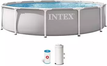 Intex Prism Frame Rundbecken 366x76cm, Filterpumpe inklusive (26712ND)