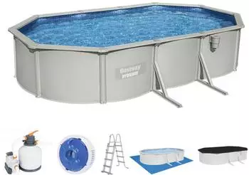 Bestway Hydrium Stahlwandpool Komplett-Set 610 x 366 x 122 cm oval