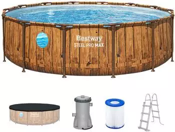Bestway Steel Pro MAX Splashview mit Filterpumpe &Oslash;427x107cm Pinie