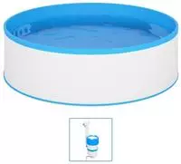 vidaXL Planschbecken mit Einh&auml;ngeskimmer und Pumpe 350x90 cm Wei&szlig;