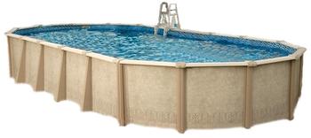 interline Stahlwandpool Poolset Sunlake Aufstellbeckenset Ovalform 975 x 490 x 132 cm