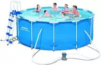 Bestway 56420, Bestway Frame Pool 366 x 122 cm Komplettset | Rundpool mit Zubeh&ouml;r