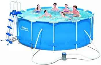 Bestway Steel Pro MAX Framepool Komplettset Ø 366 x 122 cm (56420) grau
