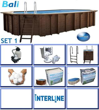 Interline Holzpool Bali Set 1 640 x 400 x 136 cm