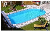 Stahlwand Swimming Pool Set 'styria Oval', Blaue Poolfolie, 737 X 360 X 150 Cm -