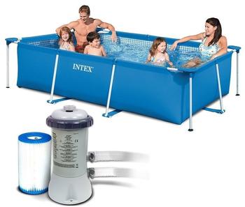 Intex 3in1 Set Gartenpool 260 x 160 x 65cm Pool mit Filterpumpe