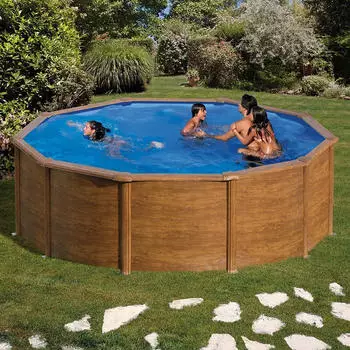 Gre Standwandpool Holzimitat 240 x 120 cm