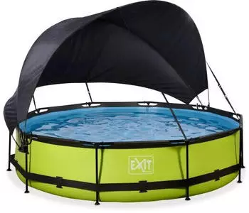 Exit Toys Rahmenpool mit Sonnensegel &Oslash; 360 x 76 cm Lime (30.35.12.40)
