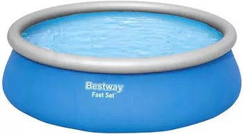 Bestway Fast Pool Set 457 x 122 cm mit Filterpumpe + Kartusche & Leiter (57289)