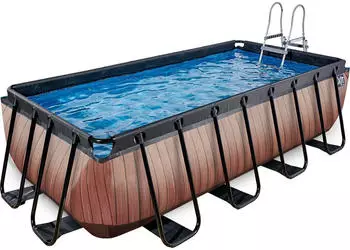Dutch Toys Group B.V. Exit Toys Pool Wood 400 x 200cm mit Filterpumpe (30.12.42.10)