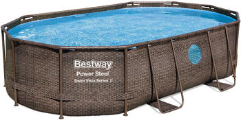 Bestway Power Steel Vista Oval Pool Set 488x305x107 cm (56946) braun