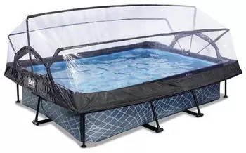Exit Toys Rahmenpool mit Sonnendach 300 x 200 x 65 cm grau (30.20.32.00)