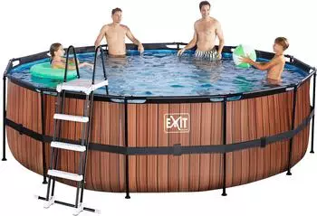 Dutch Toys Group B.V. Exit Toys Rahmenpool Ø 450 x 122 cm mit Sandfilteranlage braun (30.27.15.10)