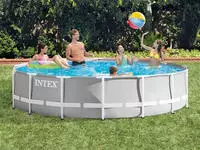 INTEX 26720GN, Intex 26720GN Prism Frame Pool-Set 427x107cm inkl. Pumpe, Leiter und