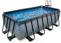 Exit Stone Pool 400x200x122cm Mit Filterpumpe - Grau