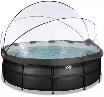 Dutch Toys Group B.V. Exit Toys Rahmenpool Ø 427 x 122 cm mit Sandfilteranlage schwarz (30.47.14.20)