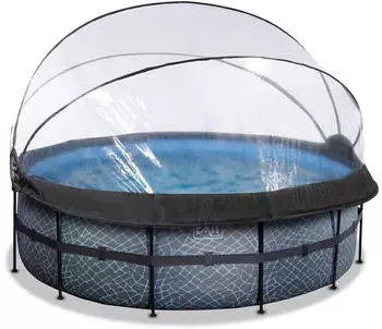 Dutch Toys Group B.V. Exit Toys Rahmenpool &Oslash; 427 x 122 cm mit Sandfilteranlage grau (30.47.14.00)