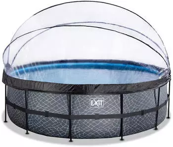 Exit Toys Rahmenpool &Oslash; 488 x 122 cm mit Sandfilteranlage grau (30.47.16.00)