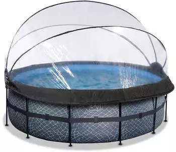 Exit Toys Rahmenpool Premium Ø 427 x 122 cm mit Sandfilteranlage grau (30.67.14.00)