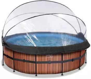 Exit Toys Rahmenpool Premium Ø 427 x 122 cm mit Sandfilteranlage braun (30.67.14.10)