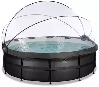 Exit Toys Rahmenpool mit Sandfilteranlage und Sonnendach &Oslash; 450 x 122 cm schwarz (30.47.15.20)