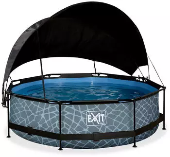 Exit Toys Rahmenpool mit Kartuschenfilteranlage Ø 300 x 76 cm grau (30.35.10.00)