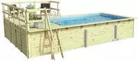 Karibu Rechteckpool "Malta B BxLxH: 353x530x124 cm mit Sonnendeck und Ecke" 44 mm