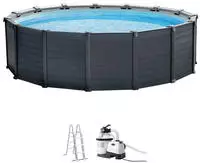 INTEX Aufstellpool Set Graphite Gray Panel 478x124 cm