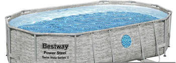 Bestway Power Steel Vista Oval Pool Set 488x305x107 cm (56946) grau