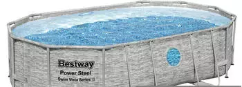 Bestway Power Steel Vista Oval Pool Set 488x305x107 cm (56946) grau