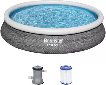 Bestway Fast Set &Oslash; 457 x 84 cm mit Filterpumpe (57313_22) grau