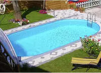 Stahlwand Swimming Pool Set 'styria Oval', Sandfarbene Poolfolie, 800 X 400 X...