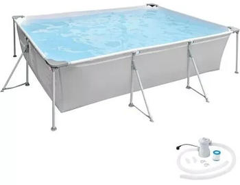 TecTake Rectangular swimming pool with pump 300 x 207 x 70 cm grey (402894)