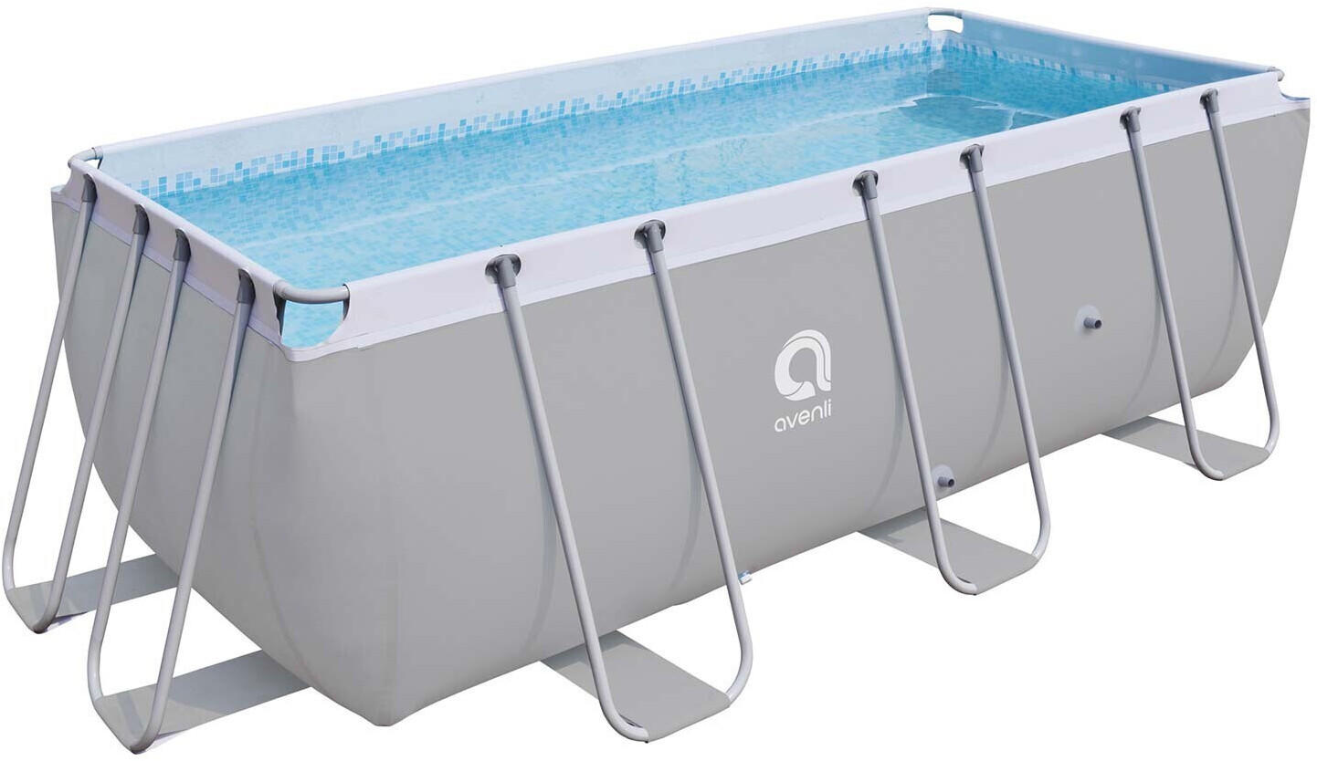 Avenli Frame Rectangular Pool Set 400 x 207 x 122 cm grau Test TOP