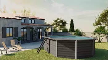 Gre Composite Pool oval 524x386x124cm grau