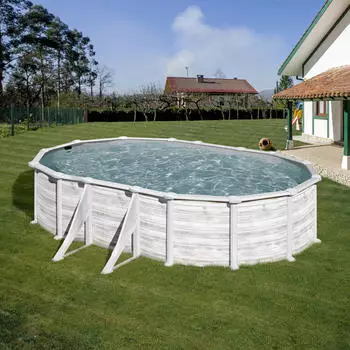 Gre Stahlwandpool oval mit Nordicoptik 610x375x132cm